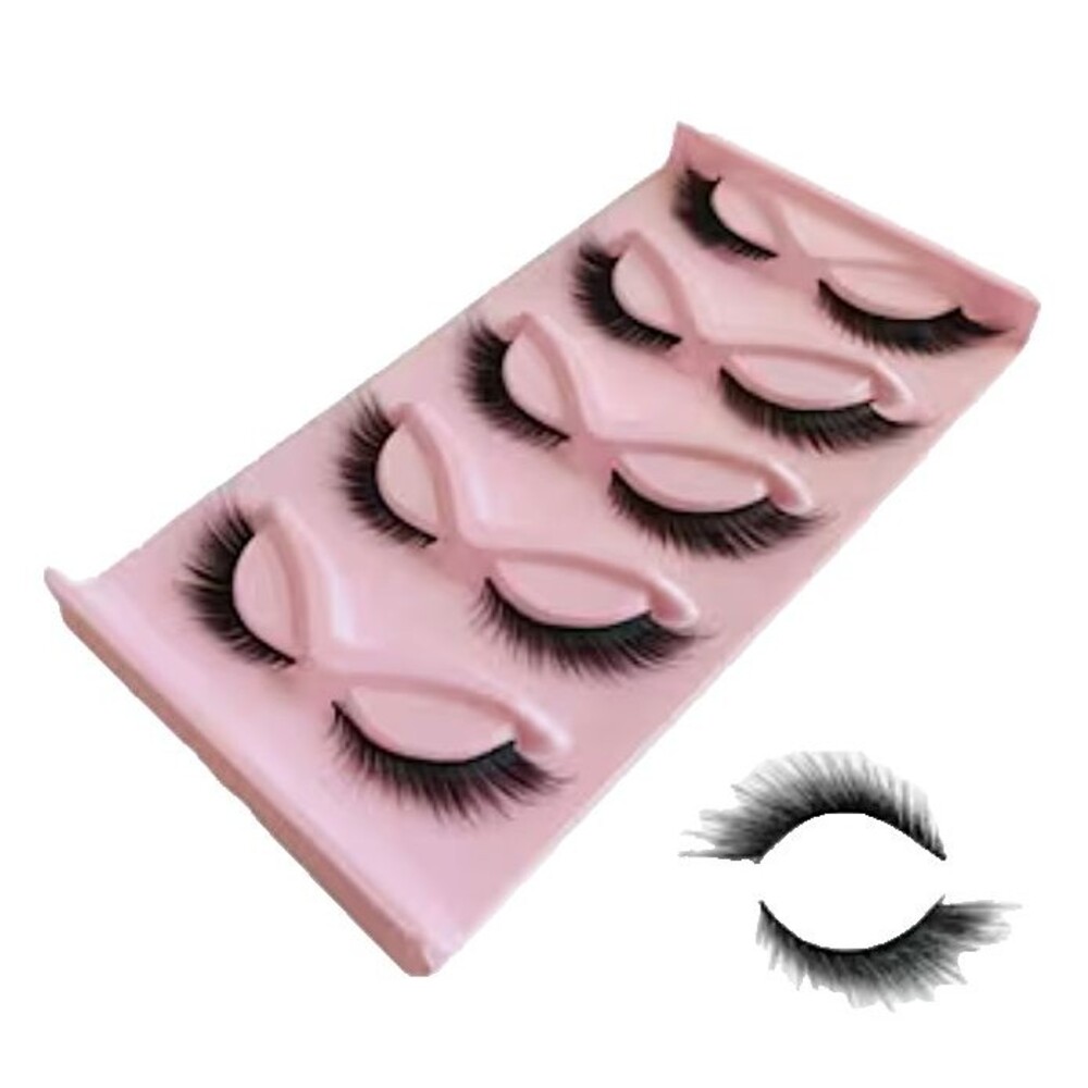 5 Pairs Eyelashes Long Tail Extension Cat Fox Eye for Stage Party Festival Etc